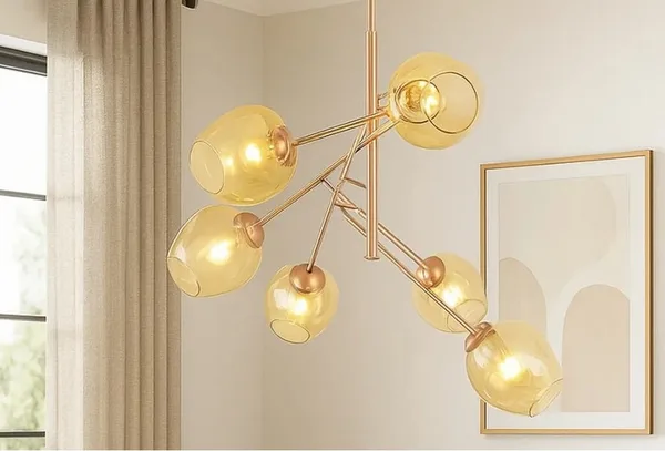 FZM019 - PEND. ALUM. SEM LAMP.-6SOQ.G9 - 80CM - ROSE