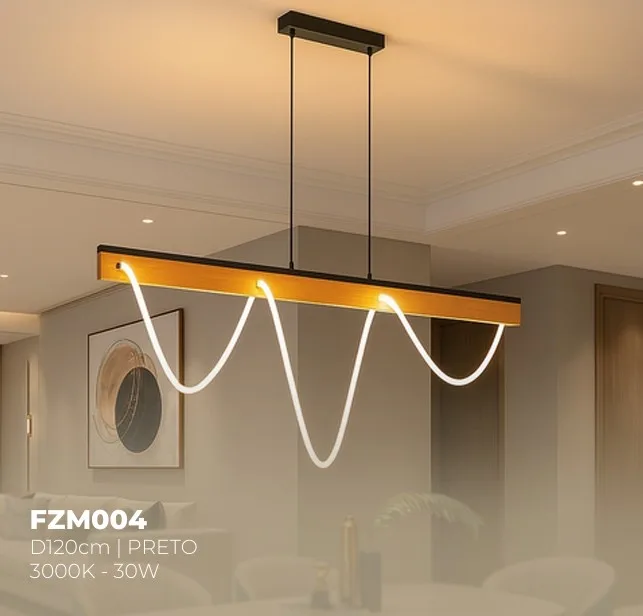 FZM004 - LUMIN. ACAB.PRETO-3CCT - D120CM -30W