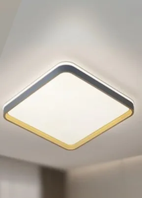 FZM014 - LUSTRE PEND.QUAD.CINZA-3000K-45CM-30W