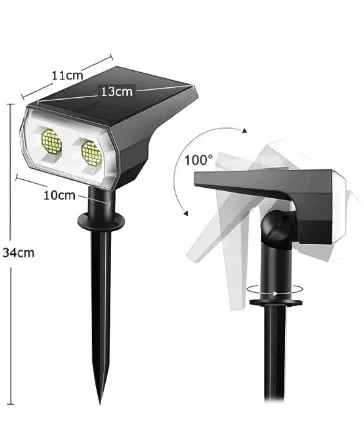 ESPETO JARDIM LED SOLAR 50W RGB PRETO JS50
