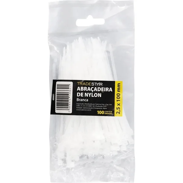 ABRAC NYLON BR 2.5MM X 100MM C/ 100 UN - TRADESTAR