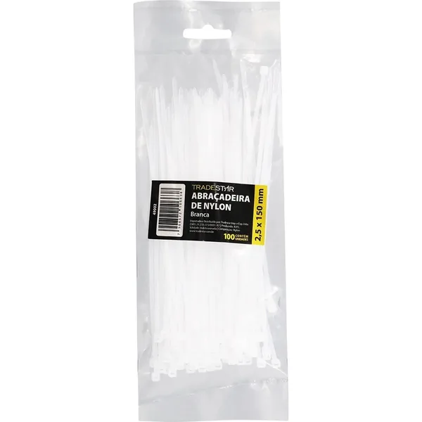 ABRAC NYLON BR 2.5MM X 150MM C/ 100 UN - TRADESTAR