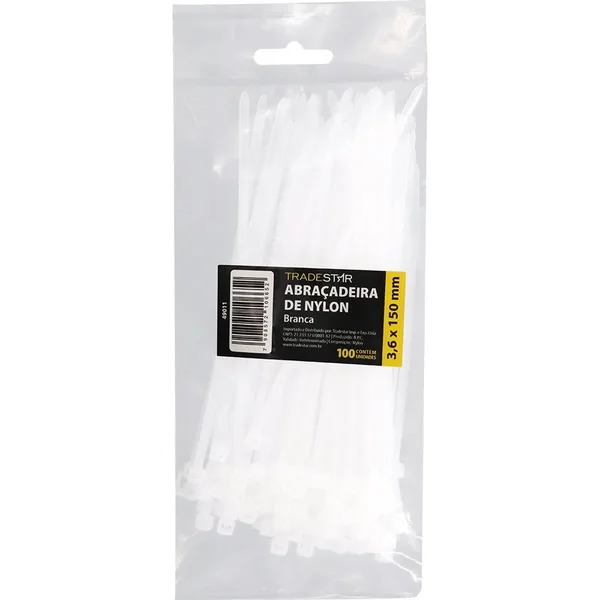 ABRAC NYLON BR 3.6MM X 150MM C/ 100 UN - TRADESTAR