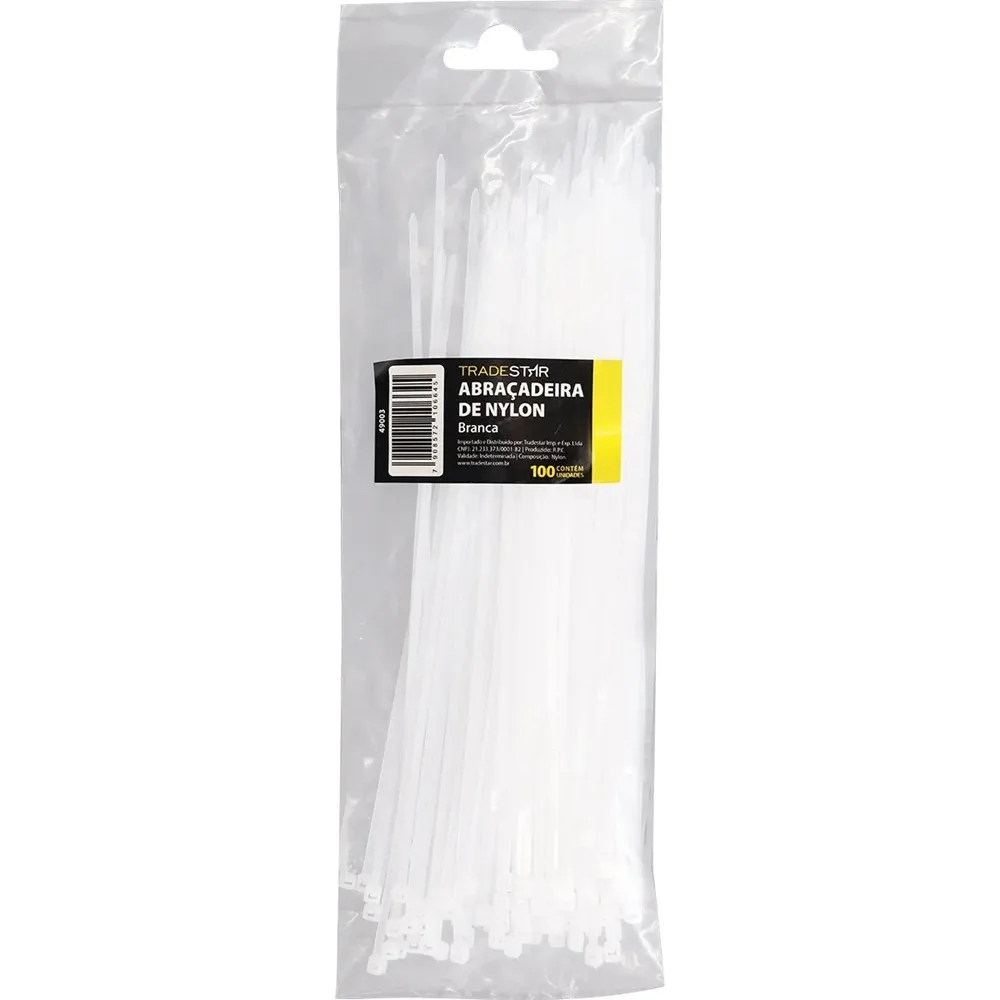 ABRAC NYLON BR 3.6MM X 200MM C/ 100 UN - TRADESTAR