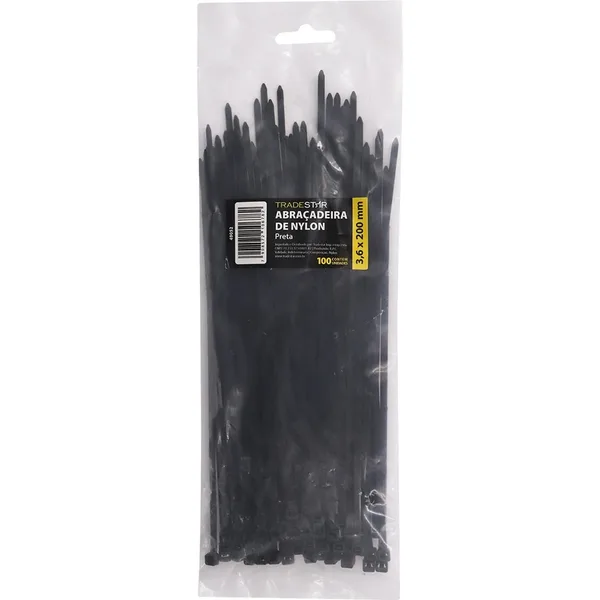 ABRAC NYLON PR 3.6MM X 200MM C/ 100 UN - TRADESTAR