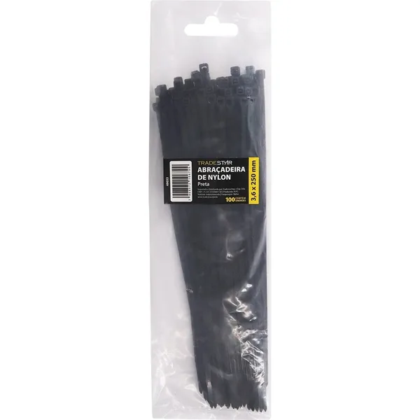 ABRAC NYLON PR 3.6MM X 250MM C/ 100 UN - TRADESTAR