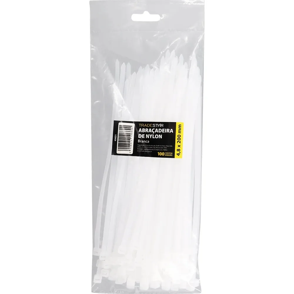 ABRAC NYLON BR 4.8MM X 200MM C/ 100 UN - TRADESTAR