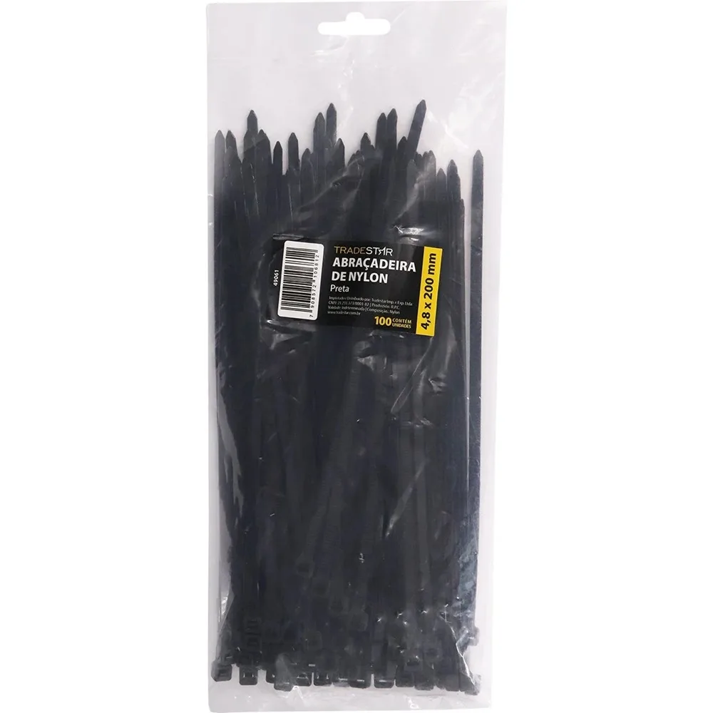 ABRAC NYLON PR 4.8MM X 200MM C/ 100 UN - TRADESTAR