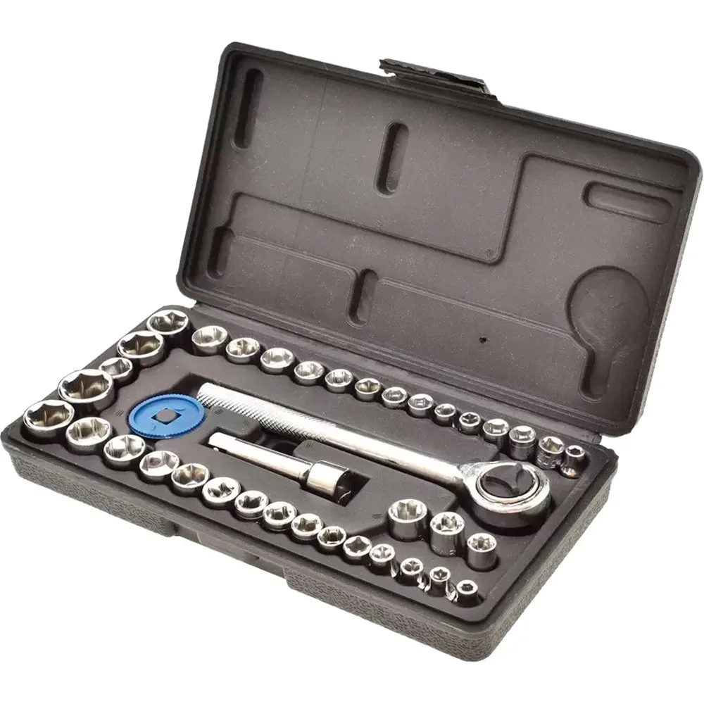 JG. SOQUETE SEXTAVADO C/ 40 PC E C/ CHAVE CATRACA - TRADESTAR