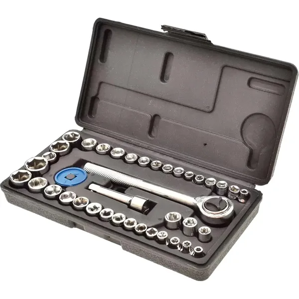 JG. SOQUETE SEXTAVADO C/ 40 PC E C/ CHAVE CATRACA - TRADESTAR