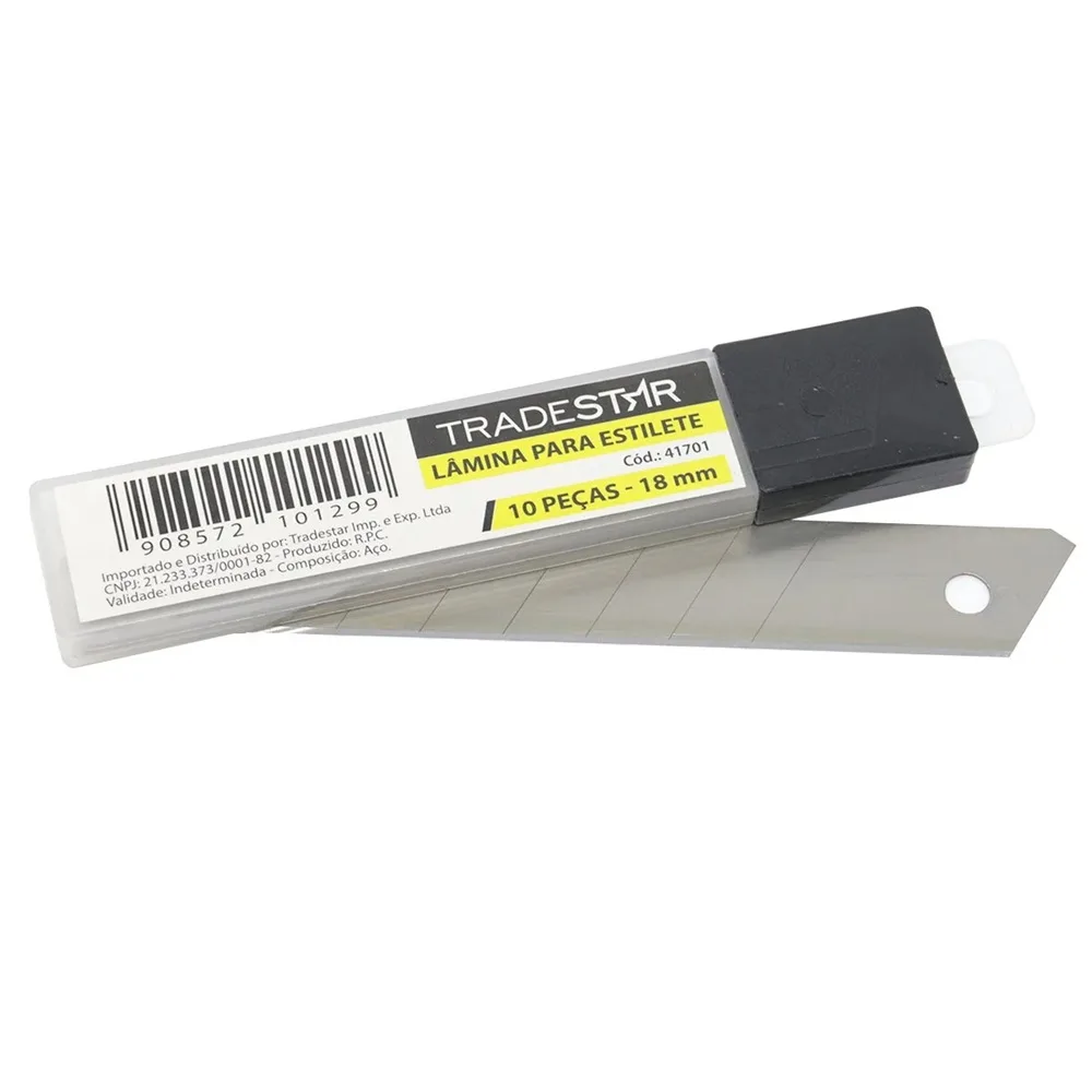 JG. LAMINA P/ ESTILETE 18MM C/ 10 PC - TRADESTAR