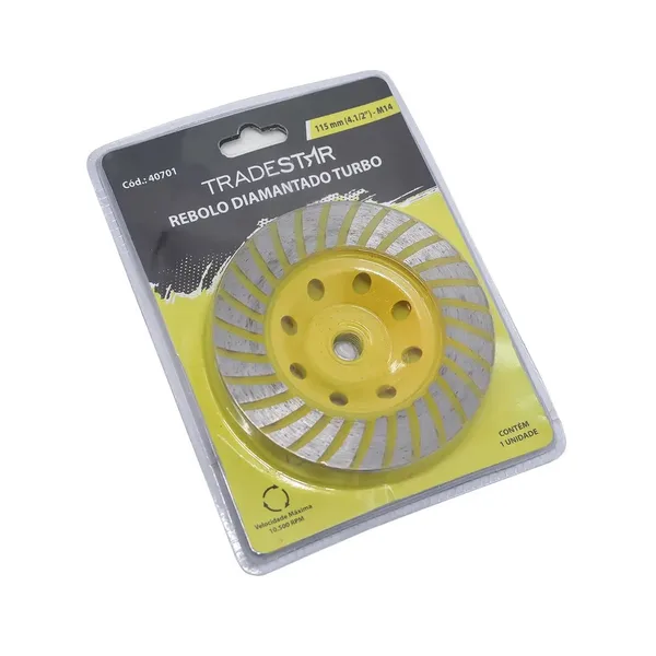 REBOLO DIAMANTADO TURBO 115MM X M14 - TRADESTAR