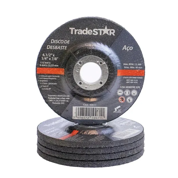 DISCO DESBASTE 4.1/2'' X 1/4 X 7/8 - TRADESTAR
