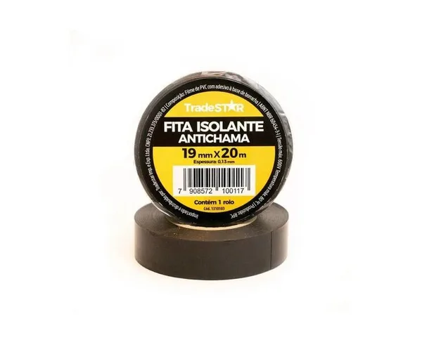 FITA ISOLANTE 18MM X 20M PRETA - TRADESTAR