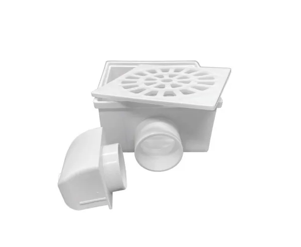 RALO SIFONADO QUADRADO BRANCO C/ GRELHA QUADRADA BRANCO 100X52X40MM - REBOUCAS