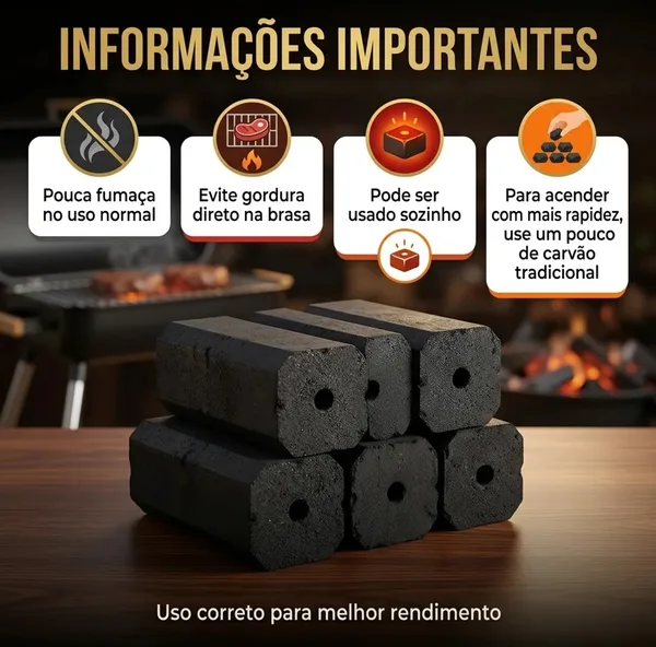 CARVÃO BRIQUET ECOLOGICO 4KG CAIXA - RUBI