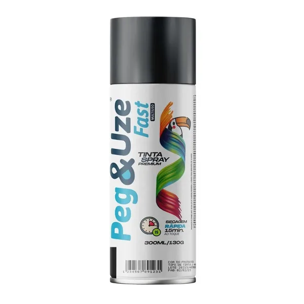 TINTA SPRAY METALICA ALUMINIO P/ RODAS 300ML/130G - PEG&UZE