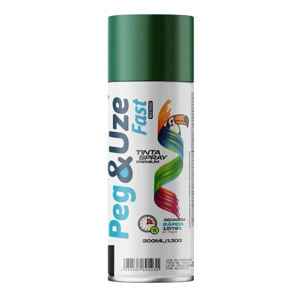 TINTA SPRAY USO GERAL VERDE CLARO 300ML/130G - PEG&UZE