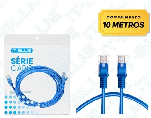 CABO DE REDE LAN C/ 10M RJ45 CAT5 - IT BLUE