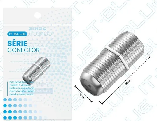 PLUG CONECTOR EMENDA COAXIAL FEMEA 6MM (1PCT=100PCS): LE-5540
