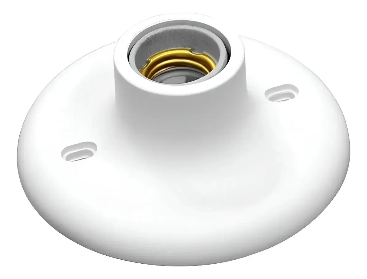 PLAFON C/ SOQUETE PORCELANA BRANCO - REBOUCAS