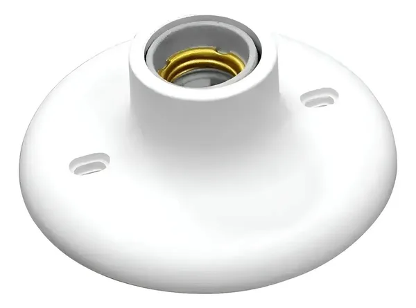 PLAFON C/ SOQUETE PORCELANA BRANCO - REBOUCAS