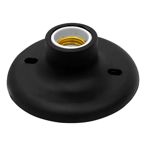 PLAFON C/ SOQUETE PORCELANA PRETO - REBOUCAS