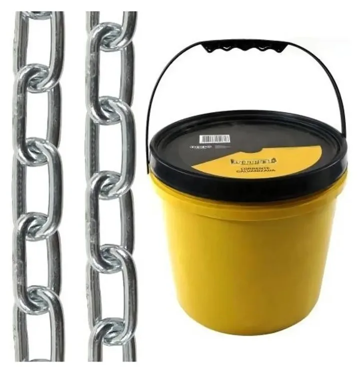 CORRENTE ACO SOLDADA GALVANIZADA ELO CURTO 4MM 12.5KG BALDE ( 41M ) - TRADESTAR