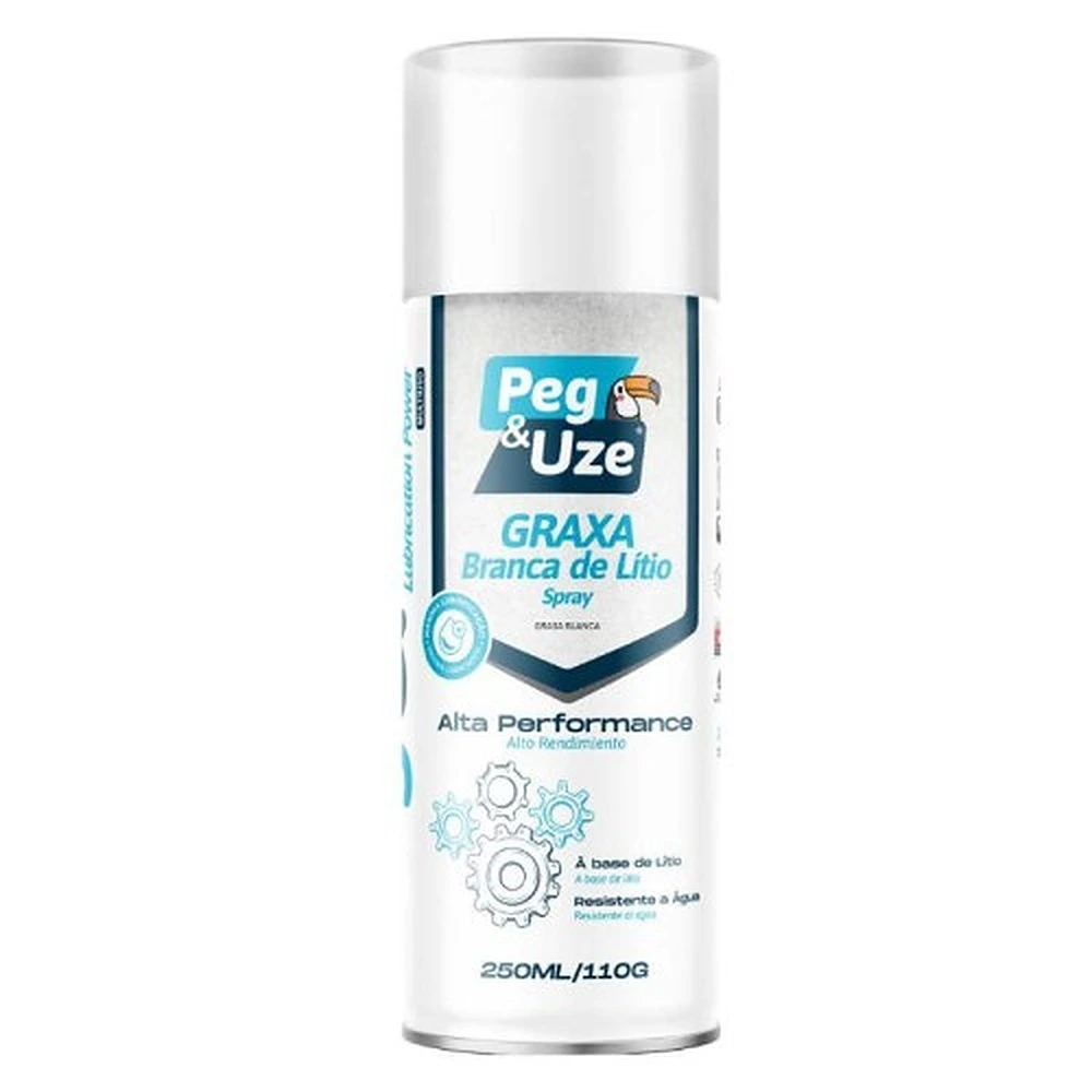 GRAXA SPRAY 250ML/110G LITIO BRANCA - PEG&UZE