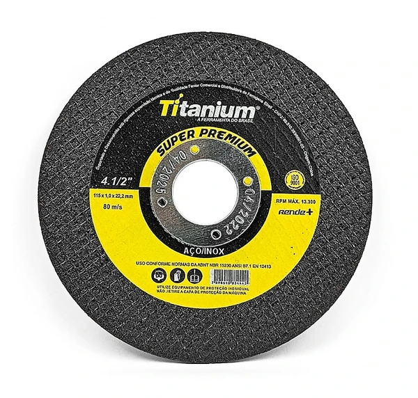 DISCO CORTE INOX 4.1/2'' X 1,0MM X 7/8 - TITANIUM
