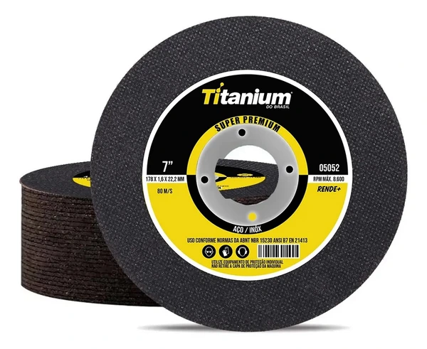 DISCO CORTE INOX 7" X 1,6MM X 7/8 - TITANIUM