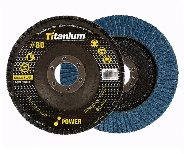 DISCO FLAP CURVO ZIRCONIO 4.1/2'' G. 80 - TITANIUM