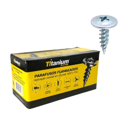 PARAF. DRYWALL P. AGULHA P/ FORRO 4,2 X 16MM C/ 1000 UN TITANIUM