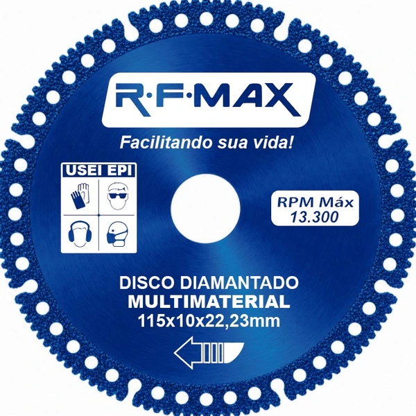 DISCO DIAMANTADO MULTIMATERIAL 115X10X22.23MM - RF MAX