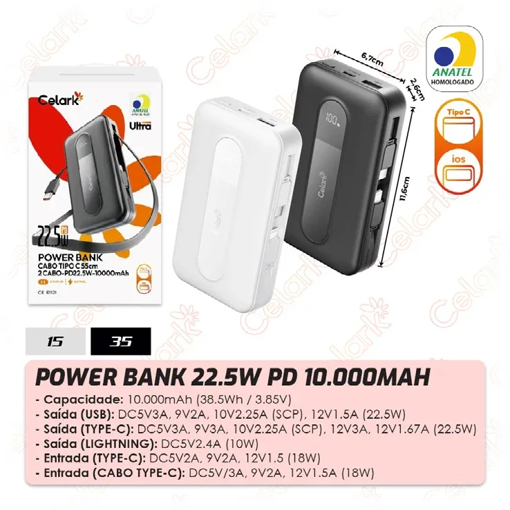 Power Bank 22.5W PD 10.000mAh