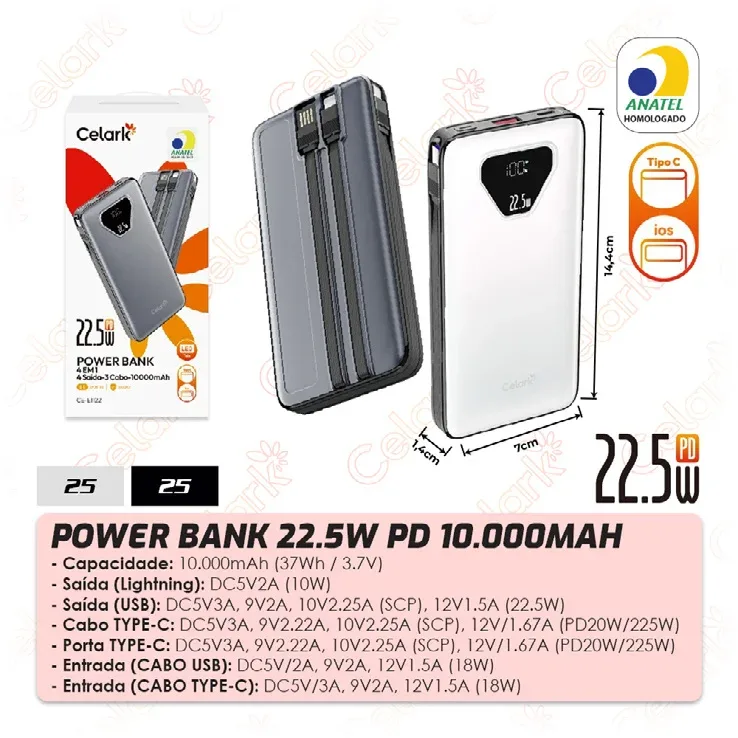 Power Bank 22.5W PD 10.000mAh