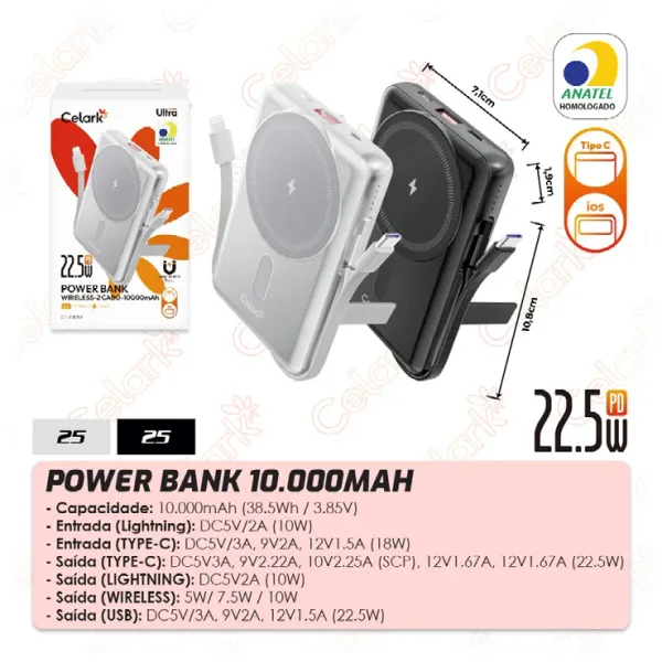 Power Bank 45W PD 10.000mAh