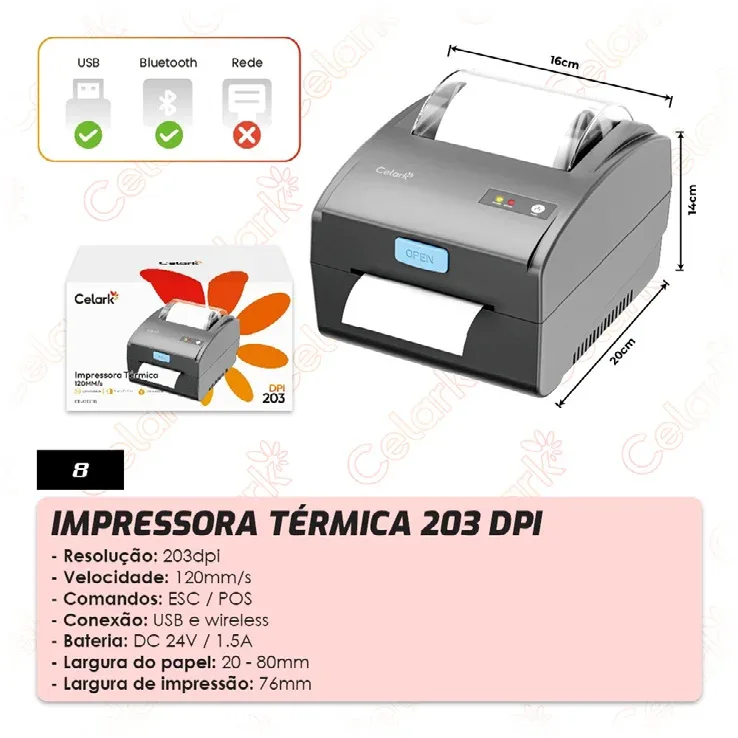 Impressora Térmica 300 DPI