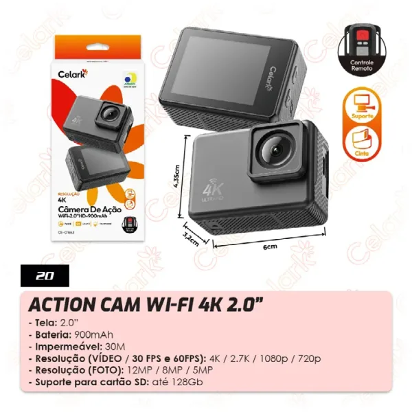 Action Cam Wi-Fi 4K 2.0"