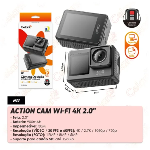 Action Cam Wi-Fi 4K 2.0"